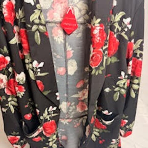 Valenti Daniel Black Floral Open Front Blouse | Size XL | NWT - Picture 3 of 4